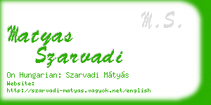 matyas szarvadi business card